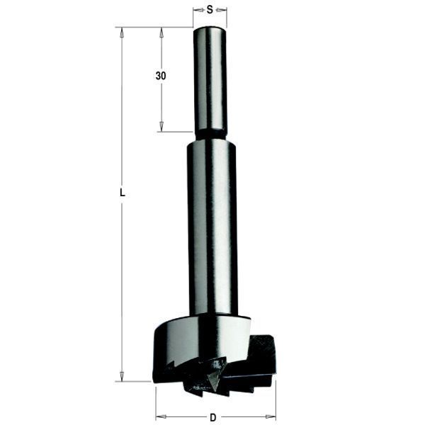 Фото 30x90 Z=2+2 S=8x30 RH сверло Форстнера в интернет-магазине ToolHaus.ru